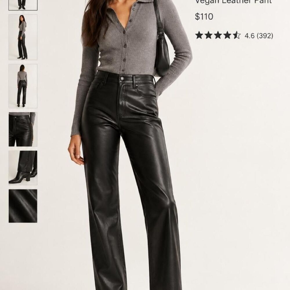 Abercrombie & Fitch 27 4 The 90s Straight Ultra High Rise Faux Leather Pants